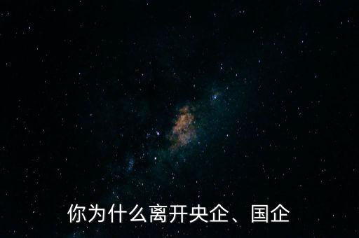 你為什么離開央企、國企