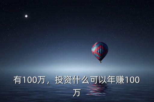 有100萬，投資什么可以年賺100萬