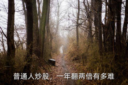普通人炒股，一年翻兩倍有多難
