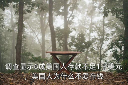 調(diào)查顯示6成美國(guó)人存款不足1千美元，美國(guó)人為什么不愛(ài)存錢