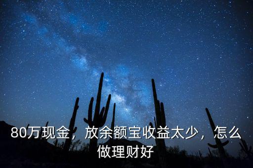80萬(wàn)現(xiàn)金，放余額寶收益太少，怎么做理財(cái)好