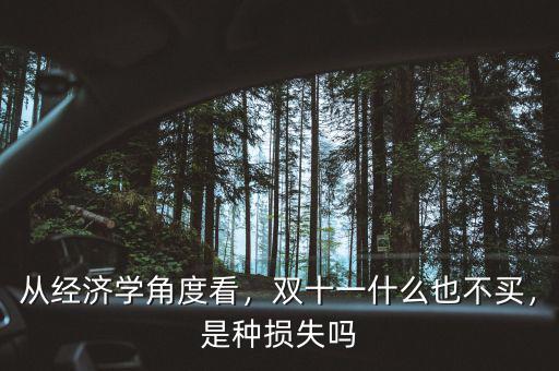 從經(jīng)濟學(xué)角度看，雙十一什么也不買，是種損失嗎