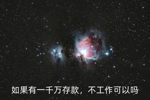 如果有一千萬(wàn)存款，不工作可以嗎