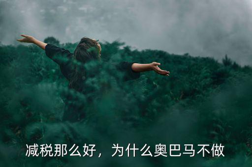 減稅那么好，為什么奧巴馬不做