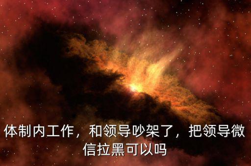 體制內(nèi)工作，和領(lǐng)導(dǎo)吵架了，把領(lǐng)導(dǎo)微信拉黑可以嗎