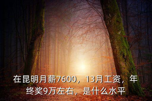 在昆明月薪7600，13月工資，年終獎(jiǎng)9萬(wàn)左右，是什么水平