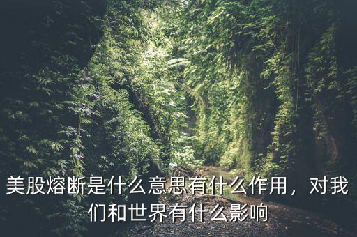 美股熔斷是什么意思有什么作用，對我們和世界有什么影響
