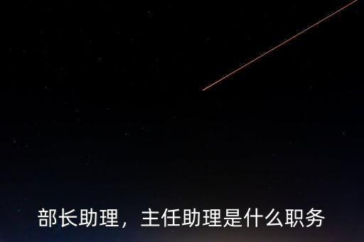 部長助理，主任助理是什么職務(wù)
