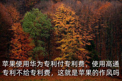 為什么蘋(píng)果不用支付專(zhuān)利費(fèi),使用高通專(zhuān)利不給專(zhuān)利費(fèi)