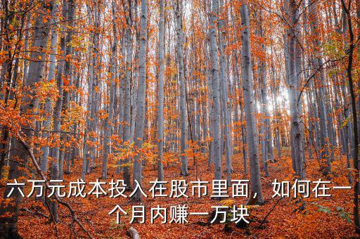 六萬元成本投入在股市里面，如何在一個月內(nèi)賺一萬塊