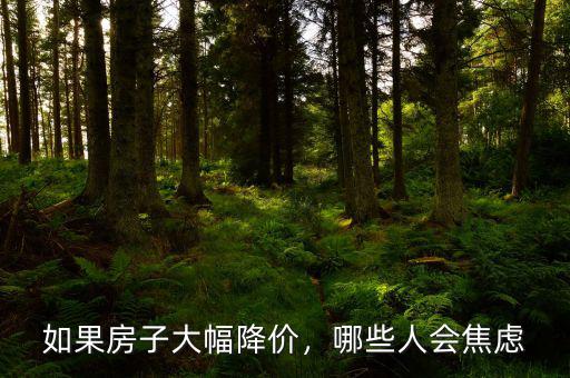 如果房子大幅降價，哪些人會焦慮