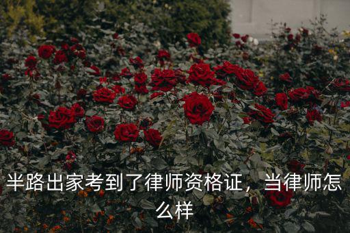 半路出家考到了律師資格證，當律師怎么樣