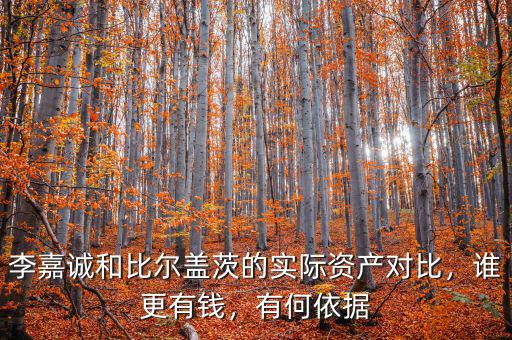 李嘉誠和比爾蓋茨的實際資產對比，誰更有錢，有何依據(jù)