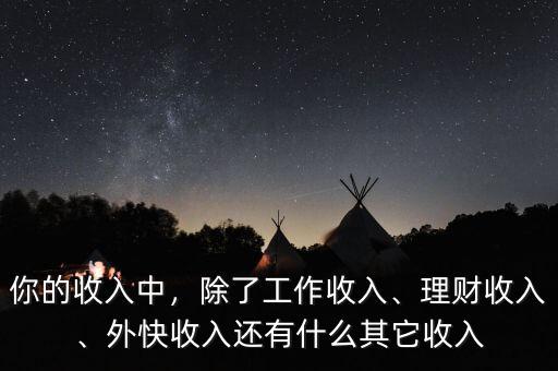 你的收入中，除了工作收入、理財收入、外快收入還有什么其它收入