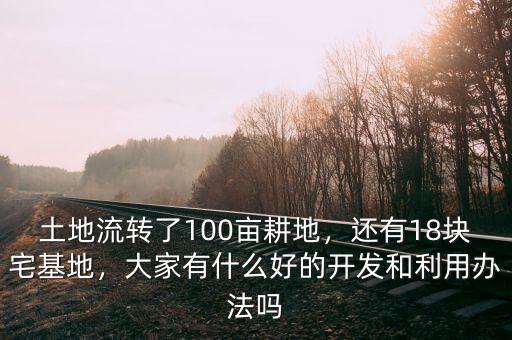 土地流轉(zhuǎn)了100畝耕地，還有18塊宅基地，大家有什么好的開發(fā)和利用辦法嗎