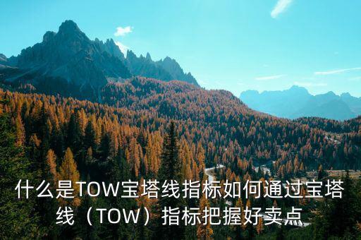 什么是TOW寶塔線指標(biāo)如何通過寶塔線（TOW）指標(biāo)把握好賣點