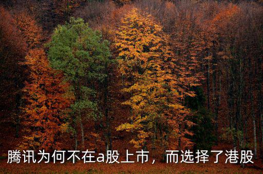 騰訊為何不在a股上市，而選擇了港股