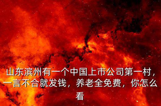 山東濱州有一個中國上市公司第一村，一言不合就發(fā)錢，養(yǎng)老全免費，你怎么看