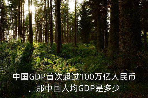 中國GDP首次超過100萬億人民幣，那中國人均GDP是多少