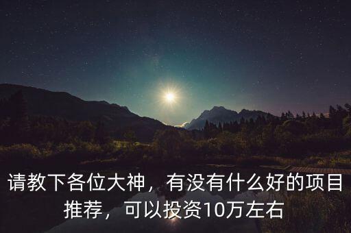 請(qǐng)教下各位大神，有沒有什么好的項(xiàng)目推薦，可以投資10萬(wàn)左右