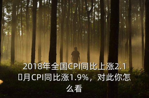 2018年全國CPI同比上漲2.1月CPI同比漲1.9%，對此你怎么看