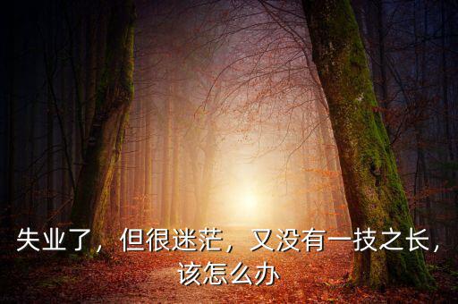 失業(yè)了，但很迷茫，又沒有一技之長，該怎么辦