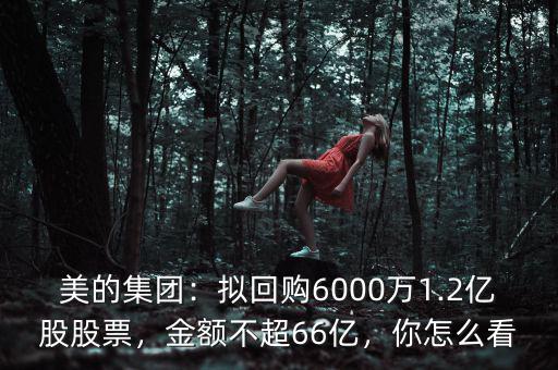 美的集團(tuán)：擬回購6000萬1.2億股股票，金額不超66億，你怎么看