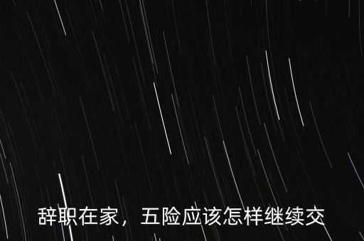 辭職在家，五險(xiǎn)應(yīng)該怎樣繼續(xù)交