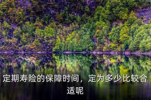 定期壽險的保障時間，定為多少比較合適呢