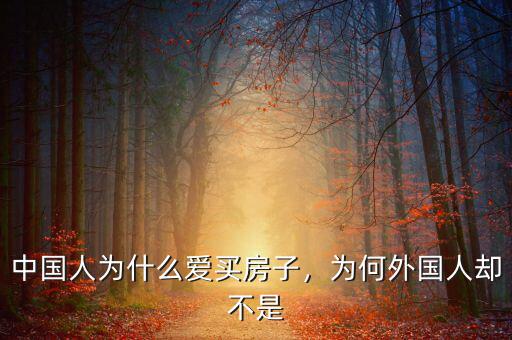 中國(guó)人為什么買(mǎi)房子,為什么我們中國(guó)人偏愛(ài)買(mǎi)房子