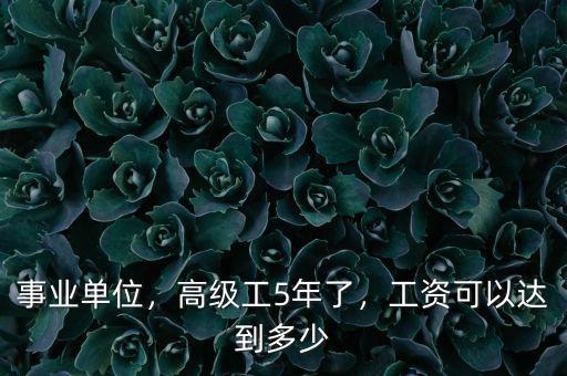 事業(yè)單位，高級工5年了，工資可以達到多少