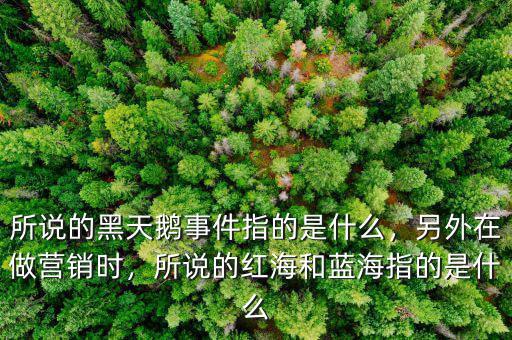 所說(shuō)的黑天鵝事件指的是什么，另外在做營(yíng)銷(xiāo)時(shí)，所說(shuō)的紅海和藍(lán)海指的是什么