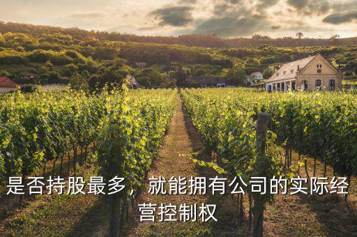 是否持股最多，就能擁有公司的實(shí)際經(jīng)營控制權(quán)