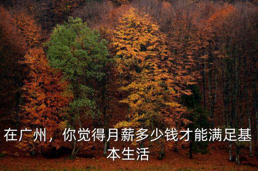 在廣州，你覺(jué)得月薪多少錢(qián)才能滿足基本生活
