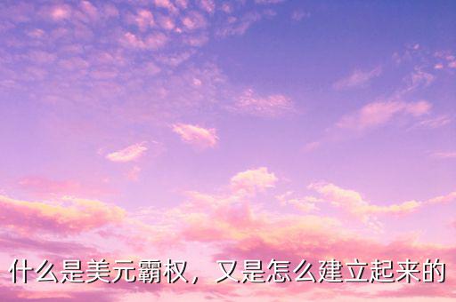 什么是美元霸權(quán)，又是怎么建立起來的