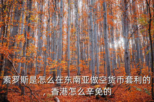 索羅斯是怎么在東南亞做空貨幣套利的，香港怎么辛免的