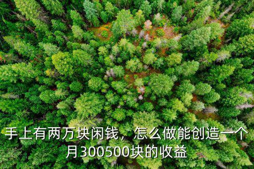 手上有兩萬塊閑錢，怎么做能創(chuàng)造一個月300500塊的收益
