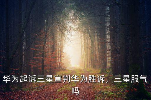 華為起訴三星宣判華為勝訴，三星服氣嗎