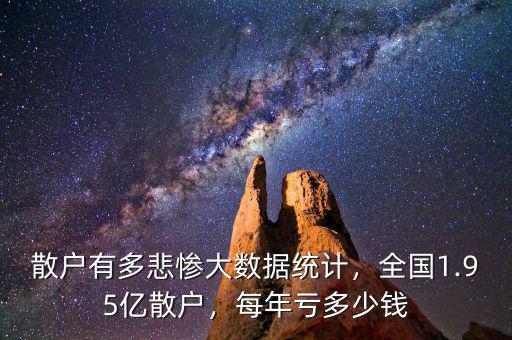 散戶有多悲慘大數(shù)據(jù)統(tǒng)計(jì)，全國1.95億散戶，每年虧多少錢