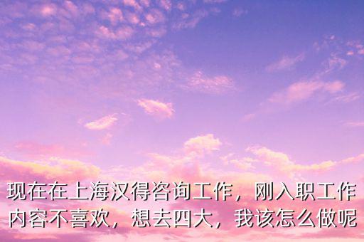 現(xiàn)在在上海漢得咨詢工作，剛入職工作內容不喜歡，想去四大，我該怎么做呢