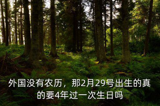 外國沒有農(nóng)歷，那2月29號出生的真的要4年過一次生日嗎
