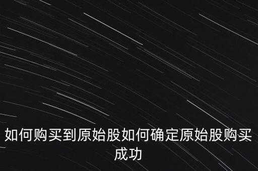 如何購(gòu)買到原始股如何確定原始股購(gòu)買成功
