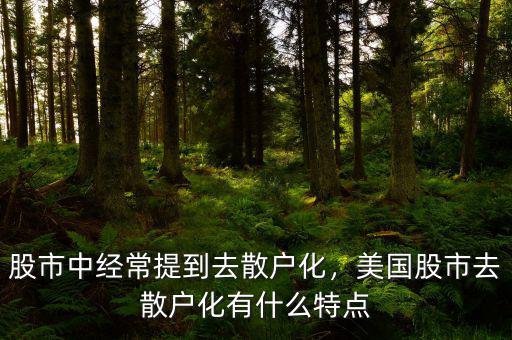 股市中經(jīng)常提到去散戶化，美國股市去散戶化有什么特點
