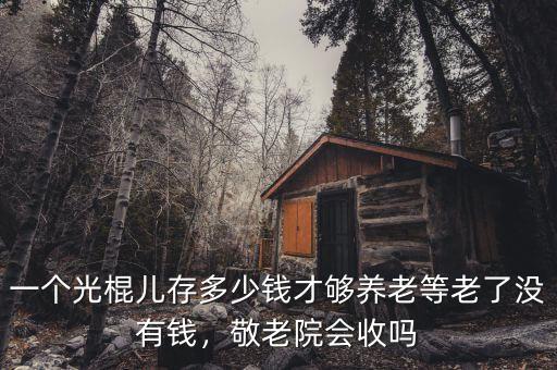 一個(gè)光棍兒存多少錢才夠養(yǎng)老等老了沒有錢，敬老院會(huì)收嗎