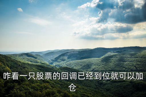 咋看一只股票的回調已經到位就可以加倉