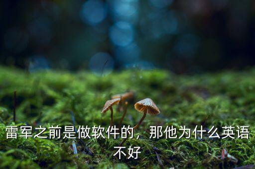 雷軍之前是做軟件的，那他為什么英語(yǔ)不好