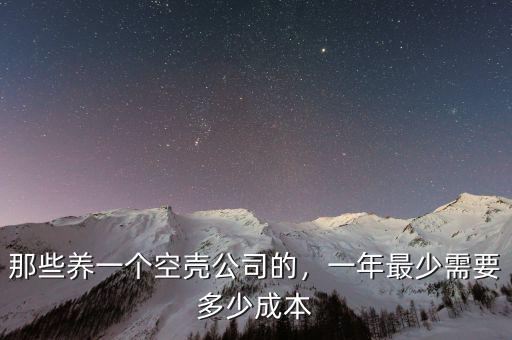 那些養(yǎng)一個空殼公司的，一年最少需要多少成本