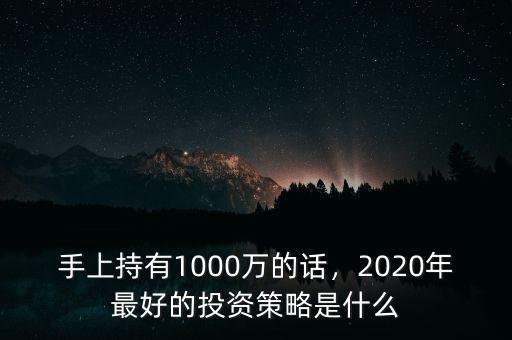 手上持有1000萬(wàn)的話，2020年最好的投資策略是什么