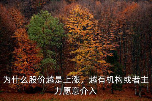 為什么股價越是上漲，越有機構(gòu)或者主力愿意介入