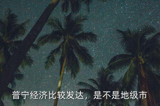 普寧經(jīng)濟(jì)比較發(fā)達(dá)，是不是地級市